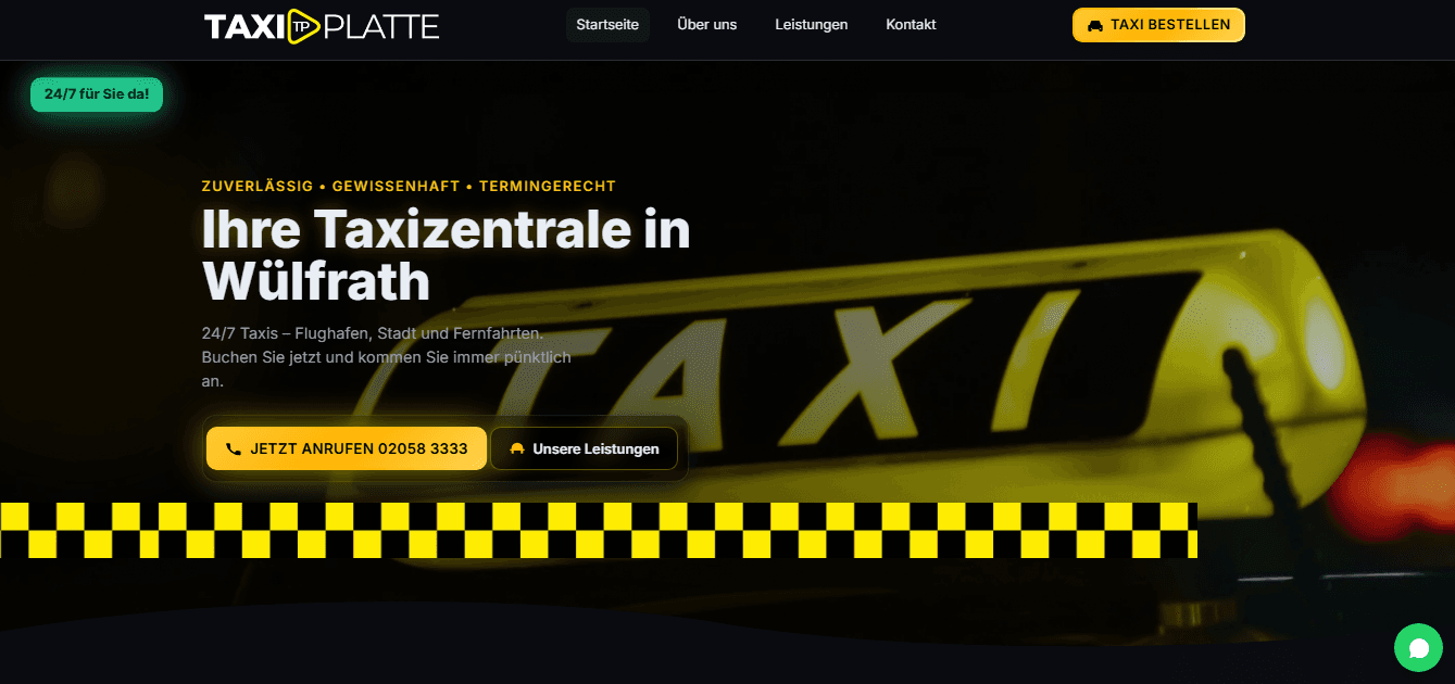 Preview of SEO-Optimized Taxi Company Website
